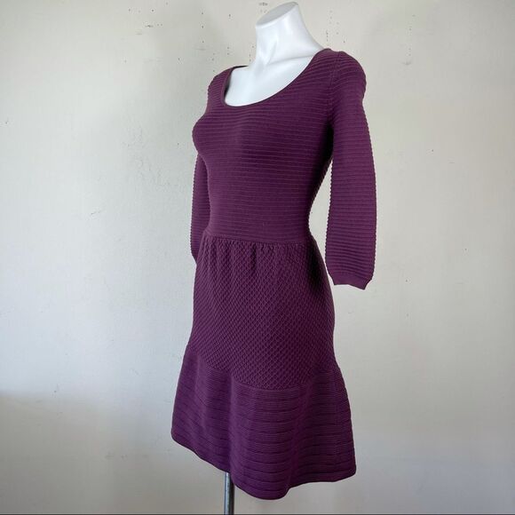 Boden libby textured sweater knit dress 4 purple plum warm fall preppy Wh552 - Picture 9 of 16